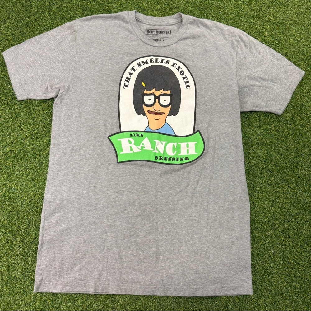 Bob's Burgers Ripple Junction Tina Belcher T-Shirt Men Large Gray Graphic Cotton